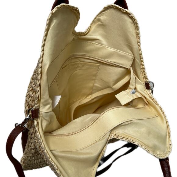 Fame Straw Braided Faux Leather Strap Shoulder Bag - Picture 6 of 10